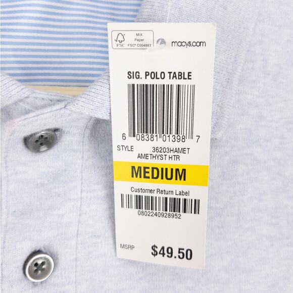 Tassa Elba 2-Button Polo Men's Medium Gray Cotton New Tags - Picture 7 of 12